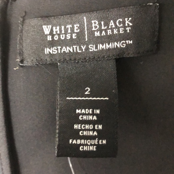 NEW Size 2 White House Black Market Instantly Slimming Black/White Sheath Dress - Picture 6 of 10